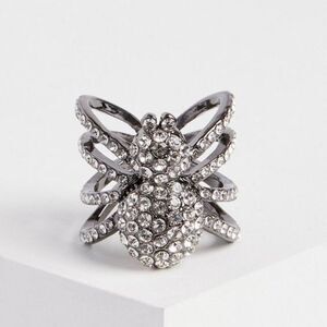 NWT Torrid Crystal Silver Tone Spider Ring, Size 9